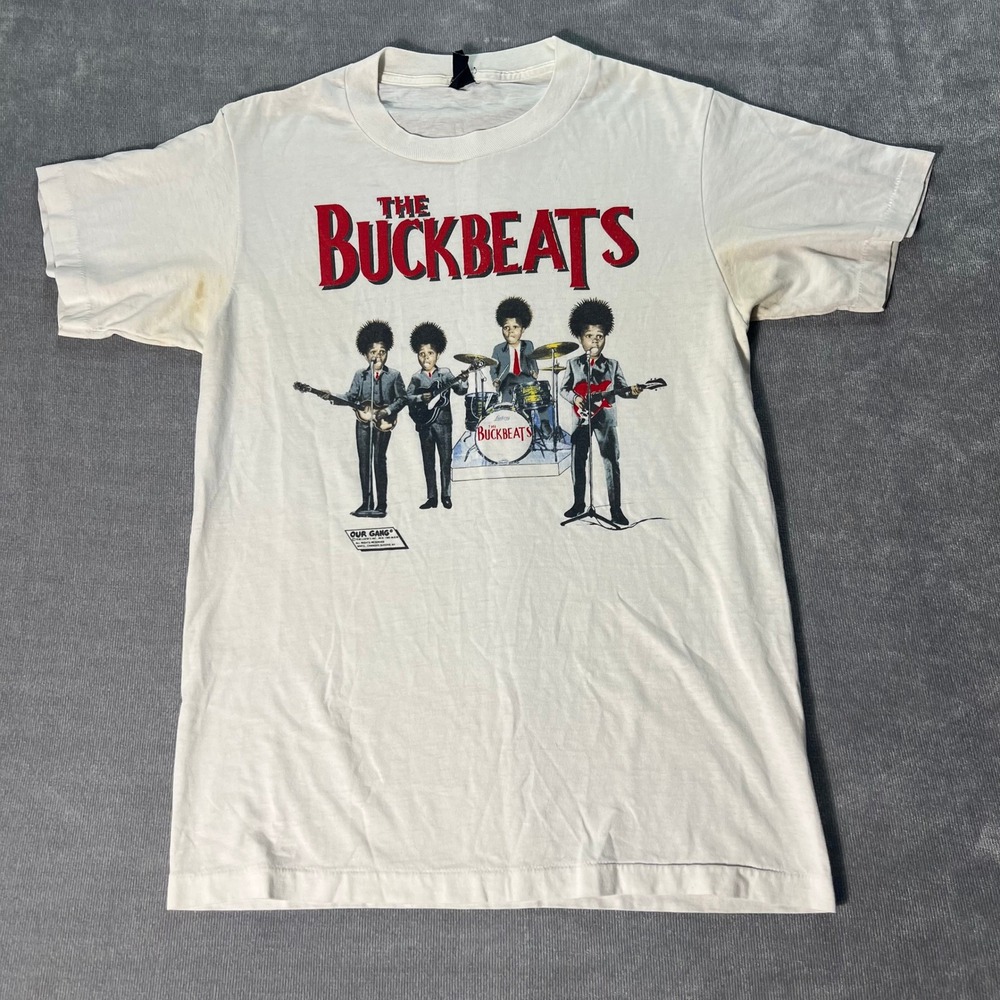 Vtg 80s Buckbeats Shirt M? Little Rascals Buckwheat Beatles Band Tee Parody RARE